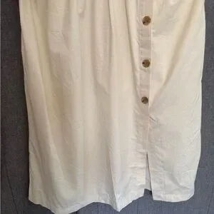 Banana Republic | Dresses | Nwt Banana Republic Womens Size 8 Cream Pleated Halter  Midi Dress 1 Buttons | Poshmark